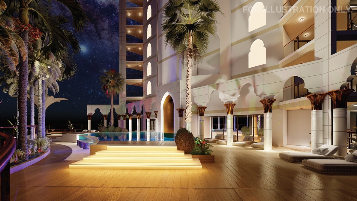 Wieczorne oświetlenie Caesar Palm Jumeirah